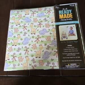 Paper Studio Ready Made 8x8 Scrapbook Baby Safari New Old Stock